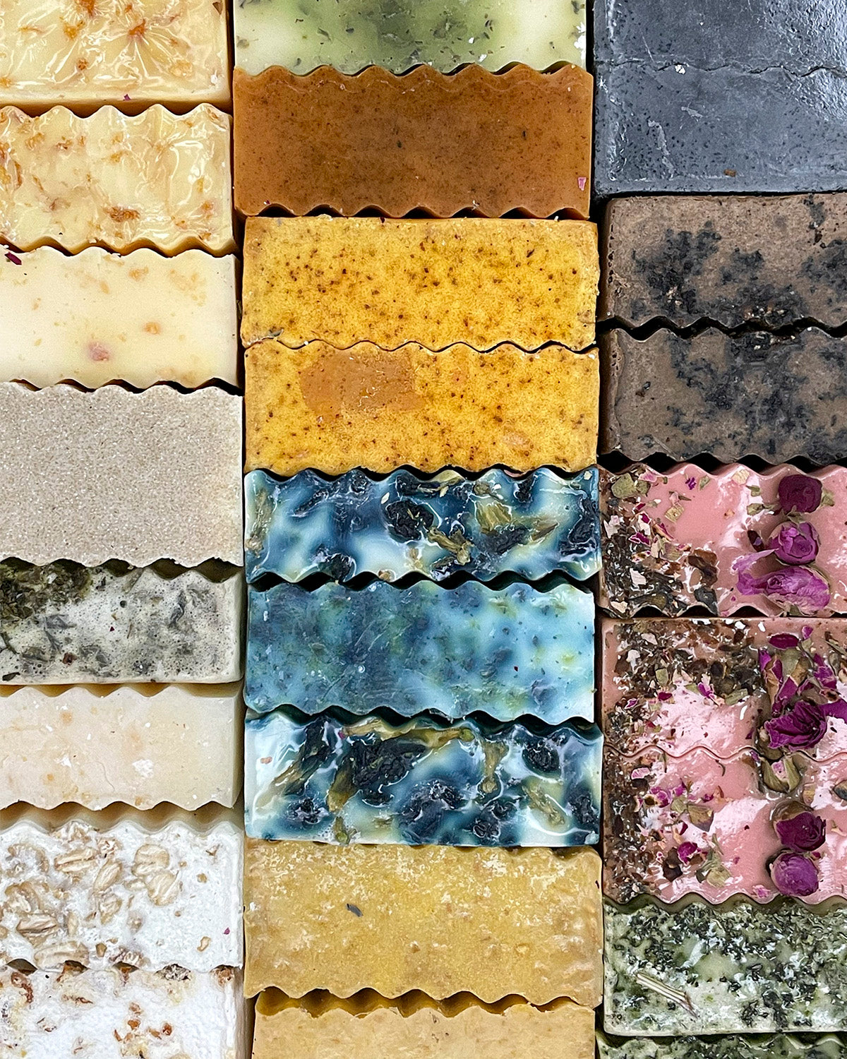 An array of Artisan Aromatherapy and Skincare Soaps