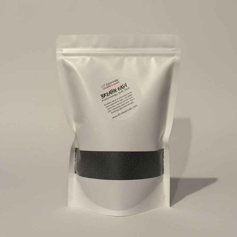 White package of charcoal bath product 