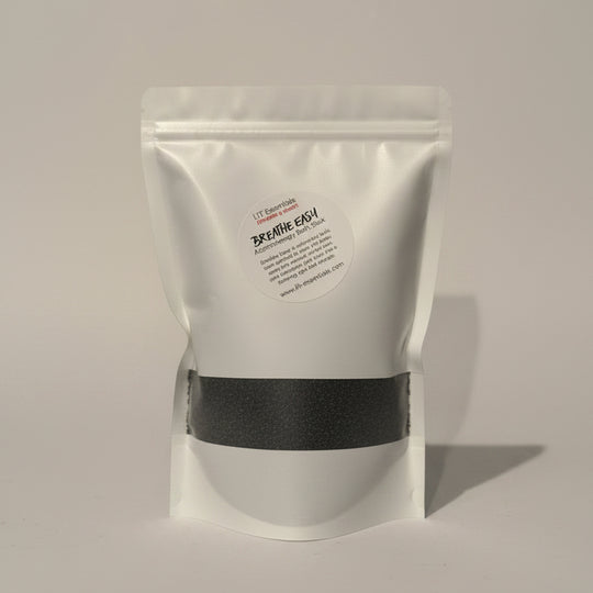 White package of charcoal bath product 